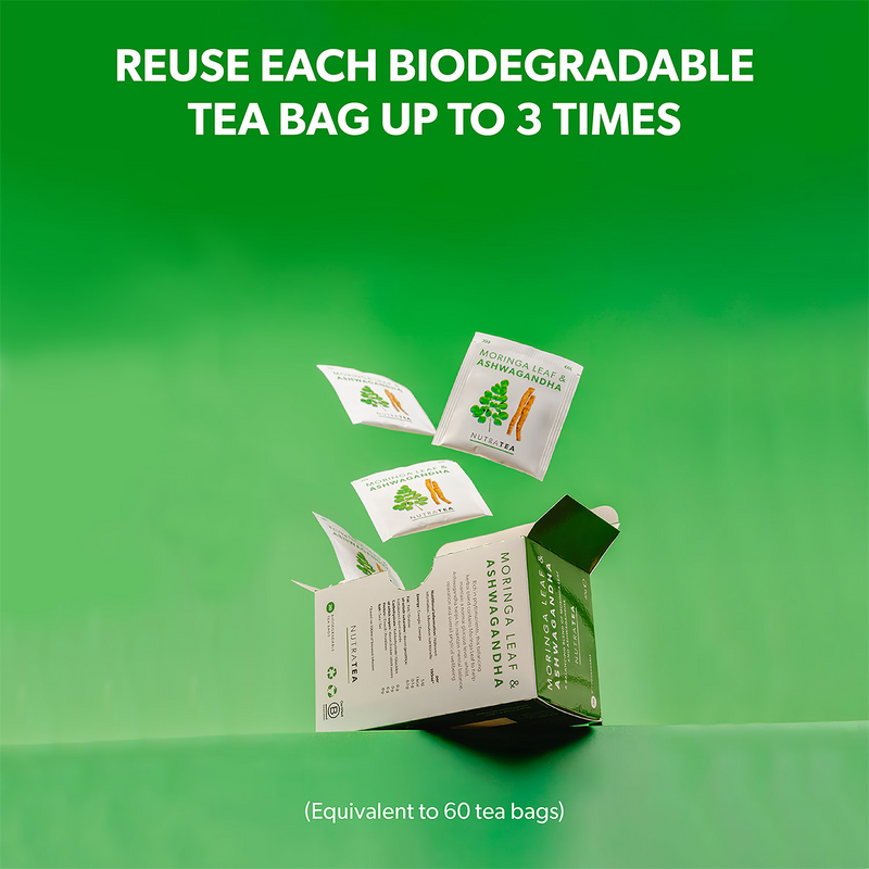 Moringa and Ashwagandha herbal tea 20 tea bags (British brand)