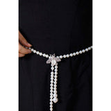SVNX pearl chain belt in silver, 80-100cm (British brand)