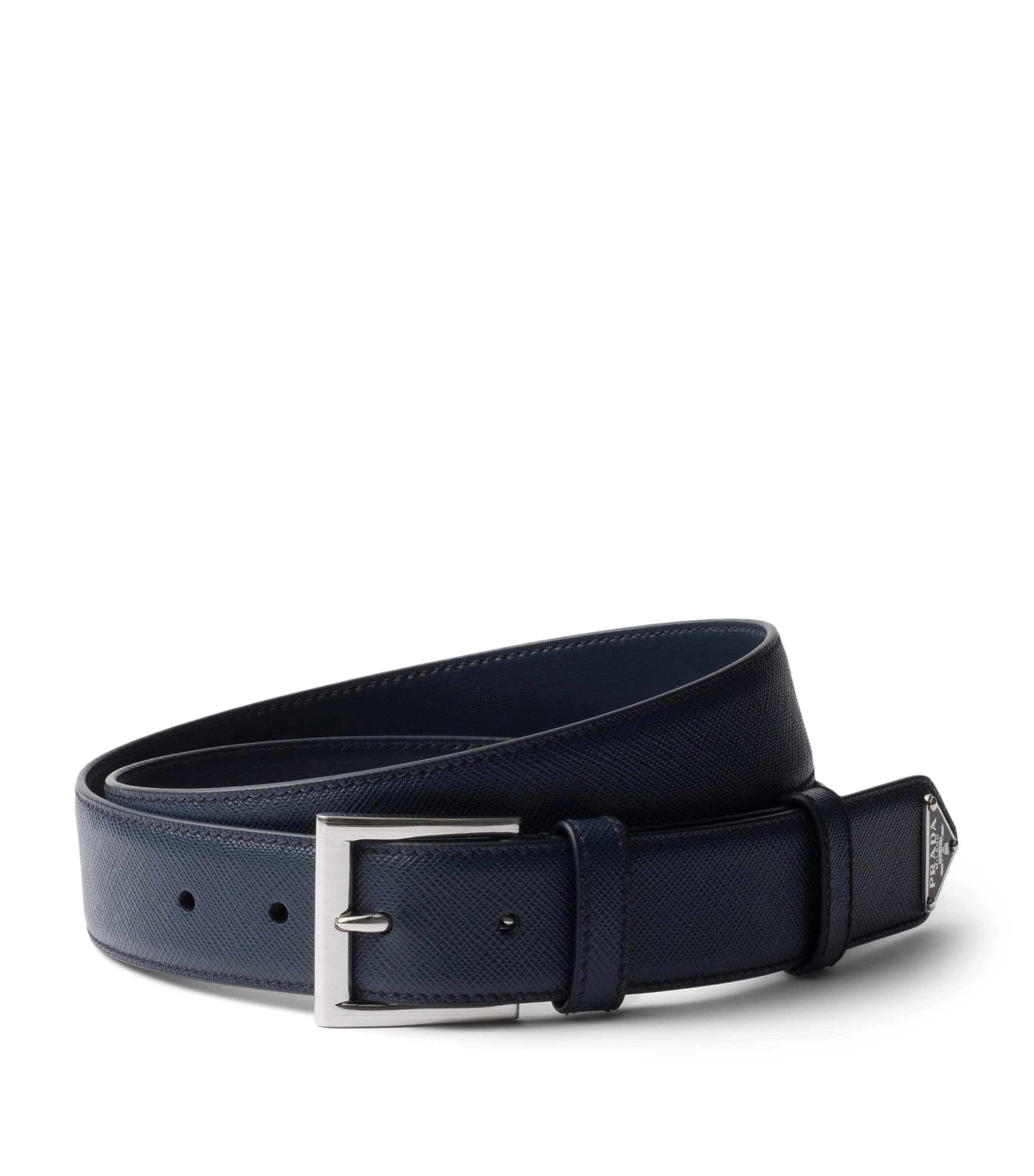 Prada Saffiano leather belt Triangle logo, UK version