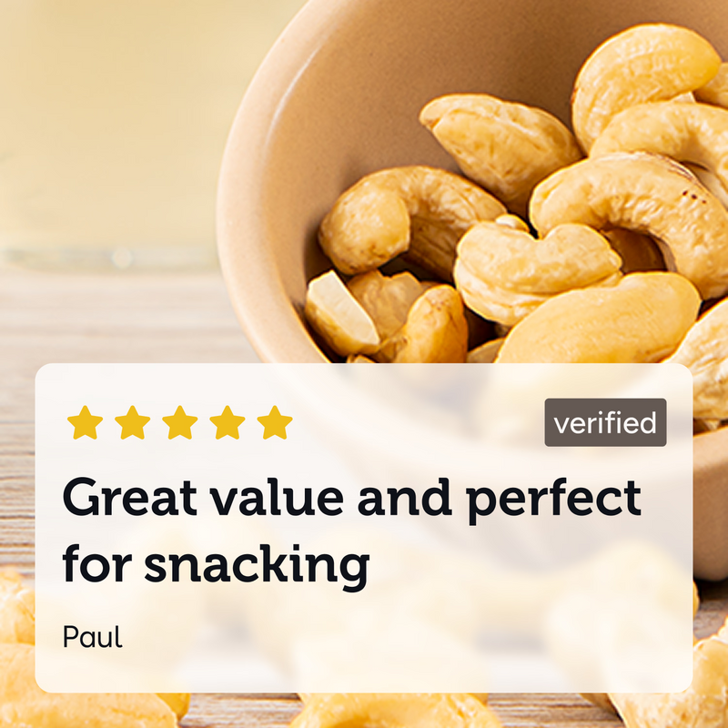 Holland & Barrett cashew nuts whole 400g, imported from the UK