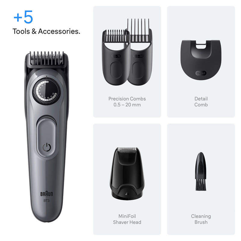 Braun Series 3 Beard Trimmer with styler attachments, UK version