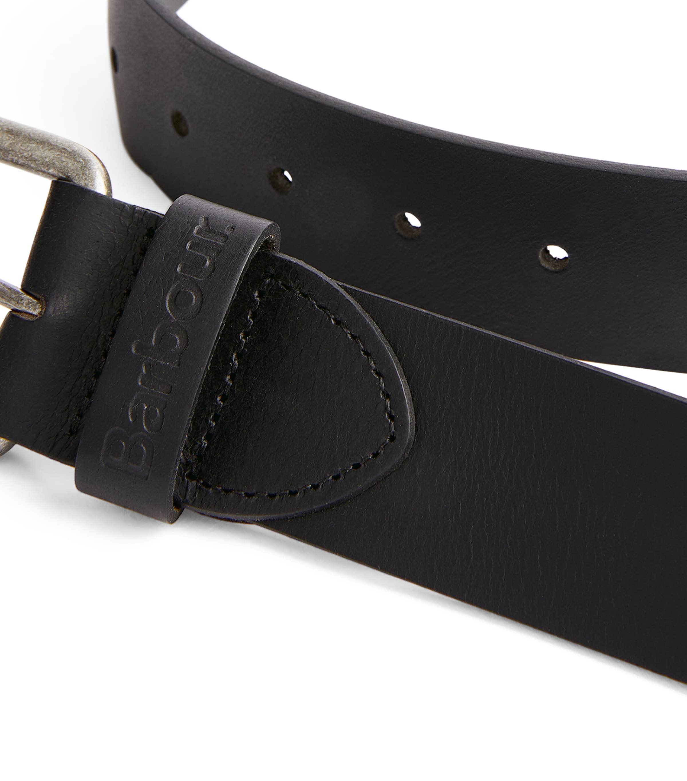 Barbour leather belt with matte finish, 4cm width (British brand)