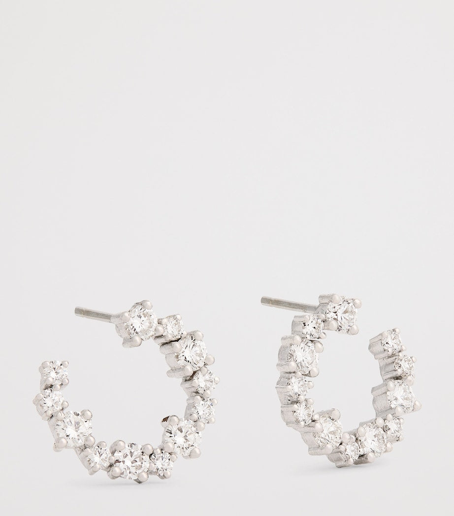 Suzanne Kalan mini spiral diamond hoop earrings, UK version
