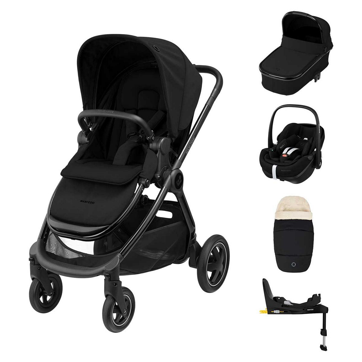 Maxi-Cosi Adorra Luxe with Pebble 360 Pro & Base Travel System Twillic Black GOODS Boots   