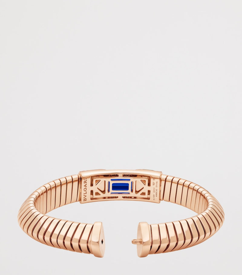 Bvlgari Tubogas bracelet rose gold diamonds tanzanite turquoise - British product