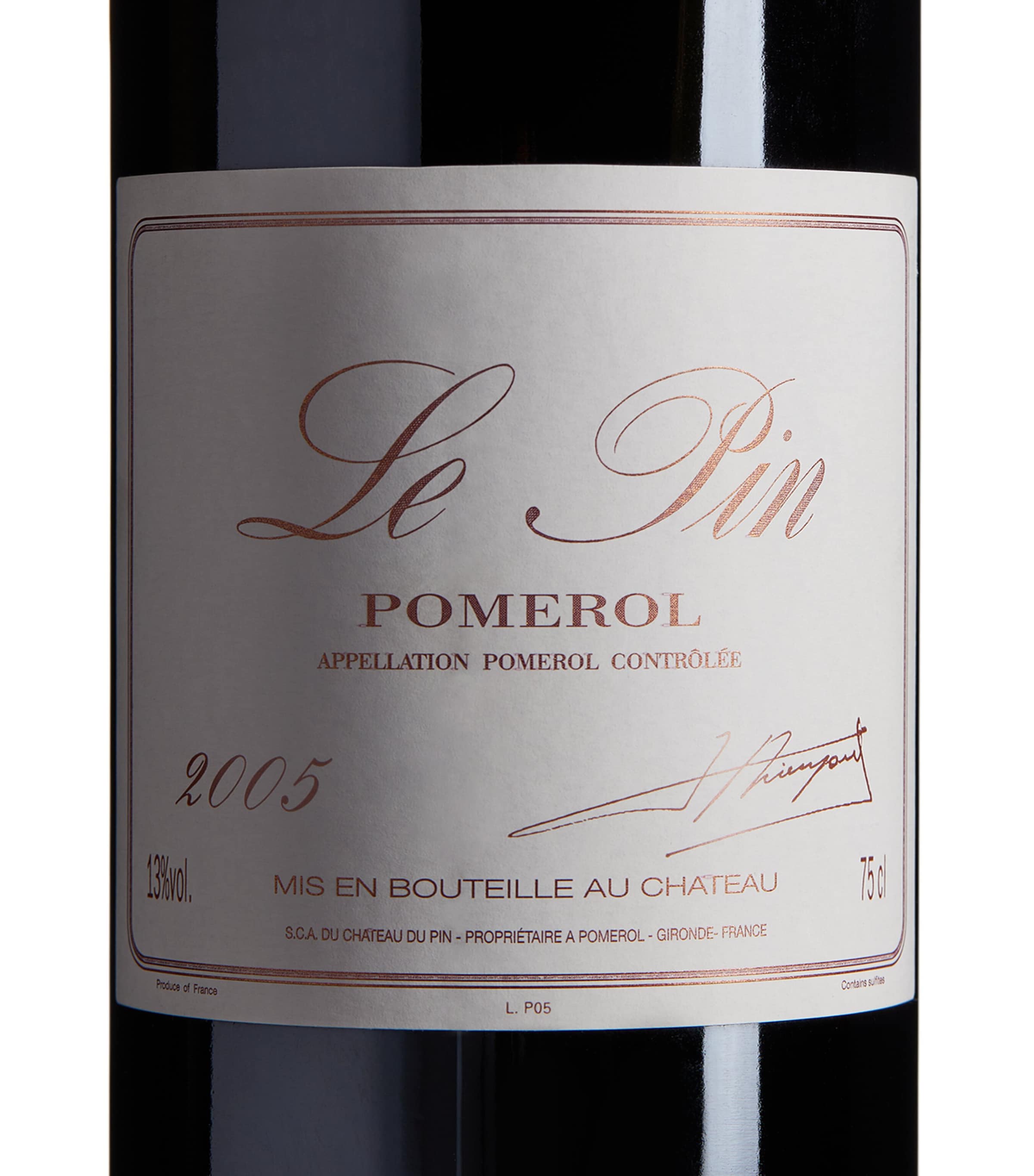 Le Pin Merlot wine 2005 75cl, UK version