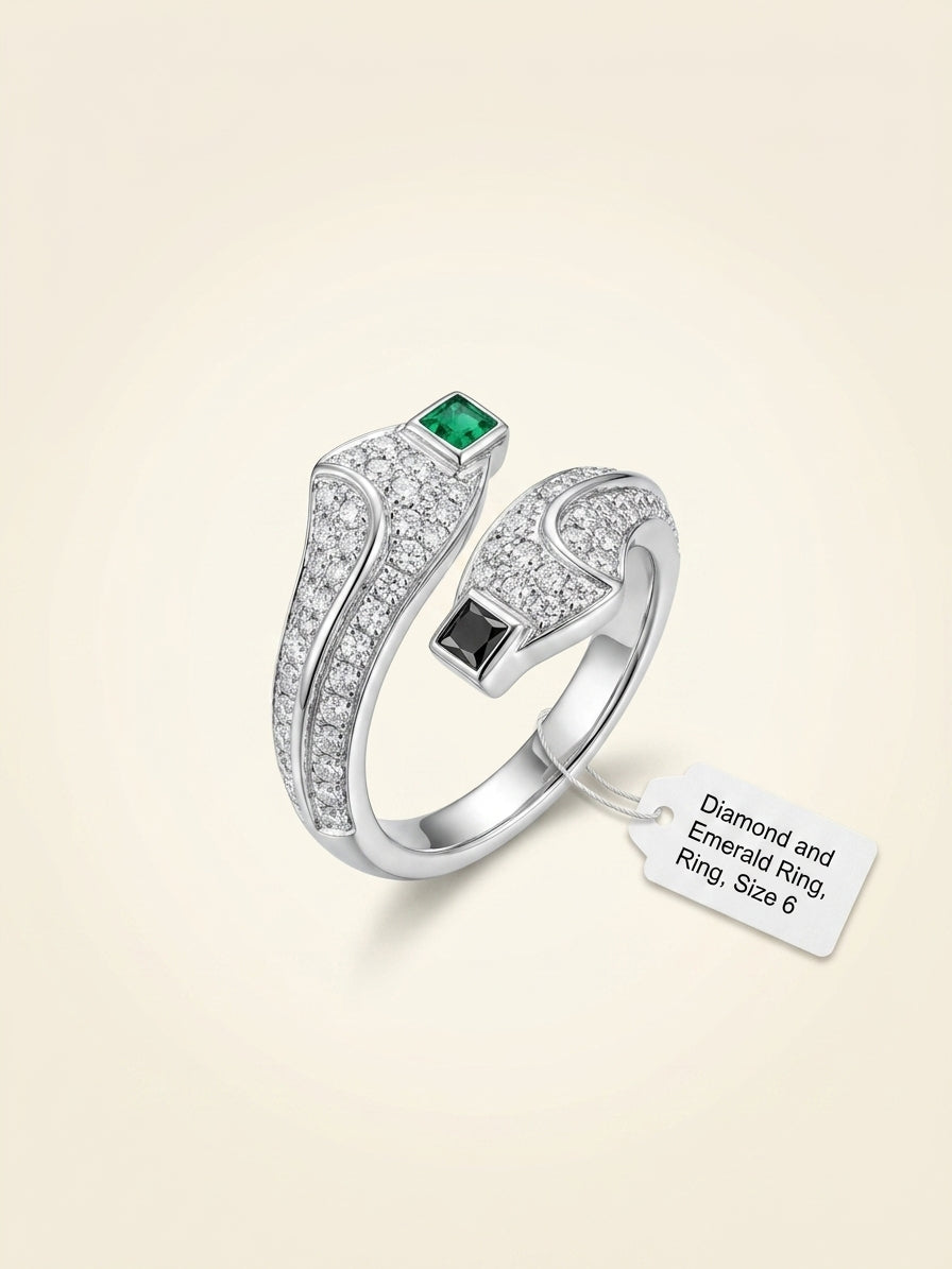 Cartier Panthère ring with diamonds and emeralds, UK version