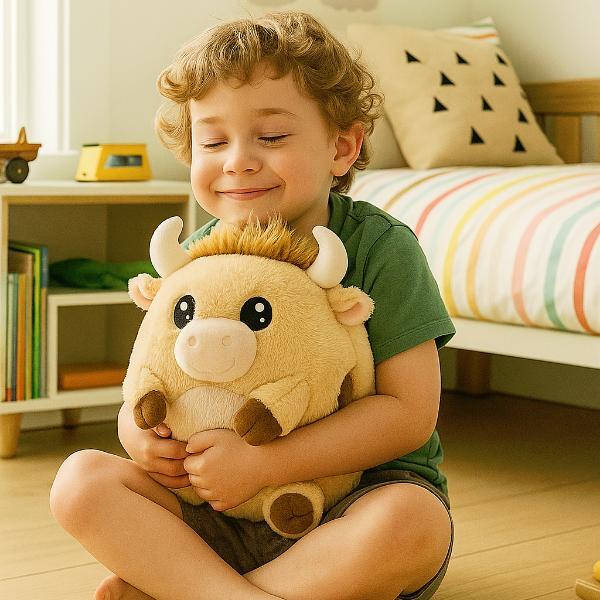 Noxxiez Highland Cow plush hand warmer cushion - British product