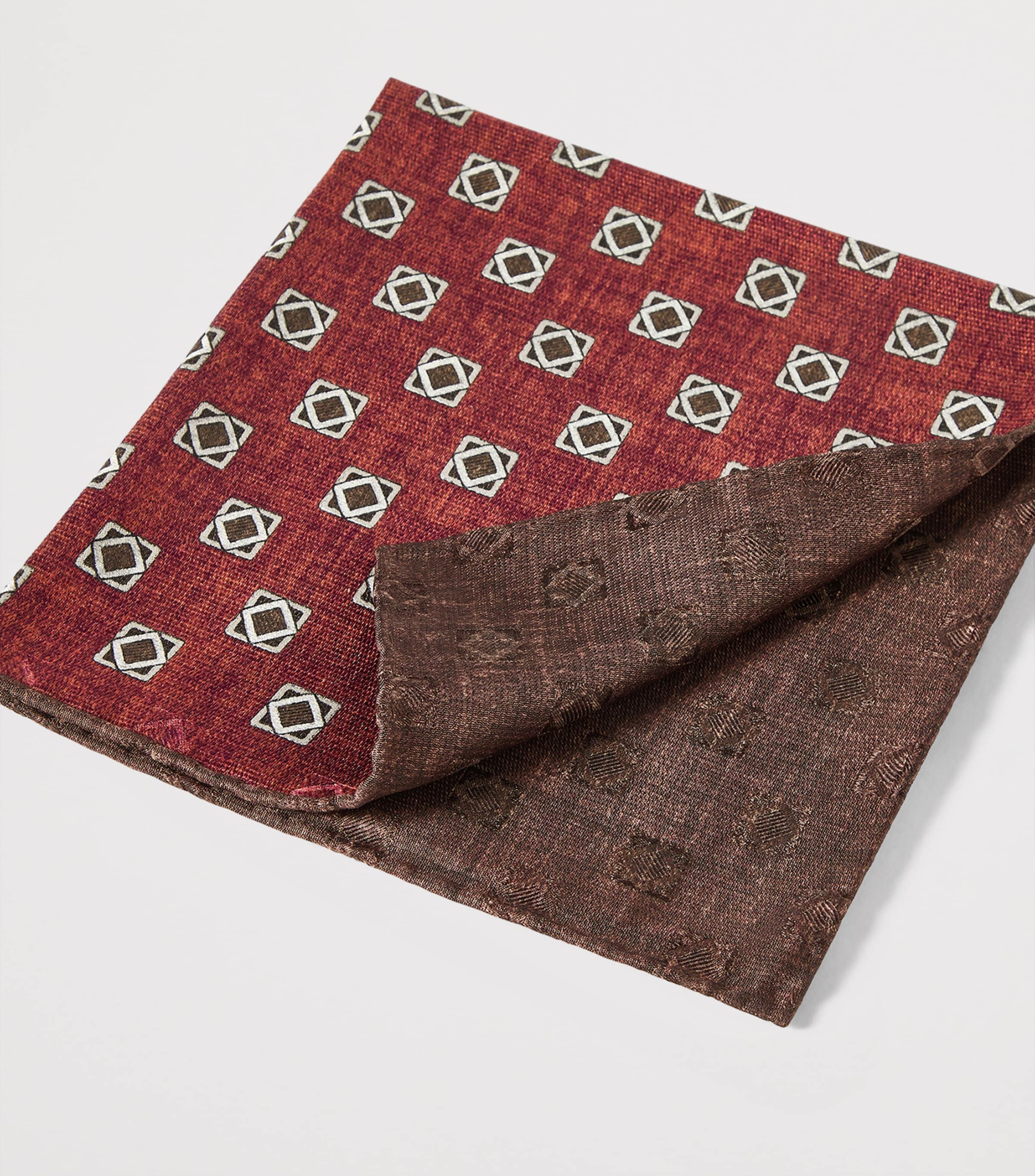 Brunello Cucinelli silk geometric scarf 35cm (British brand)