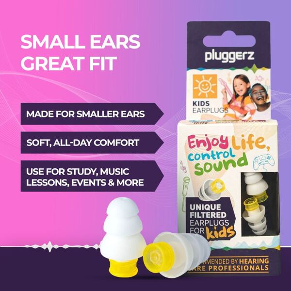 Pluggerz Enjoy Kids Earplugs 1 pair, imported from the UK