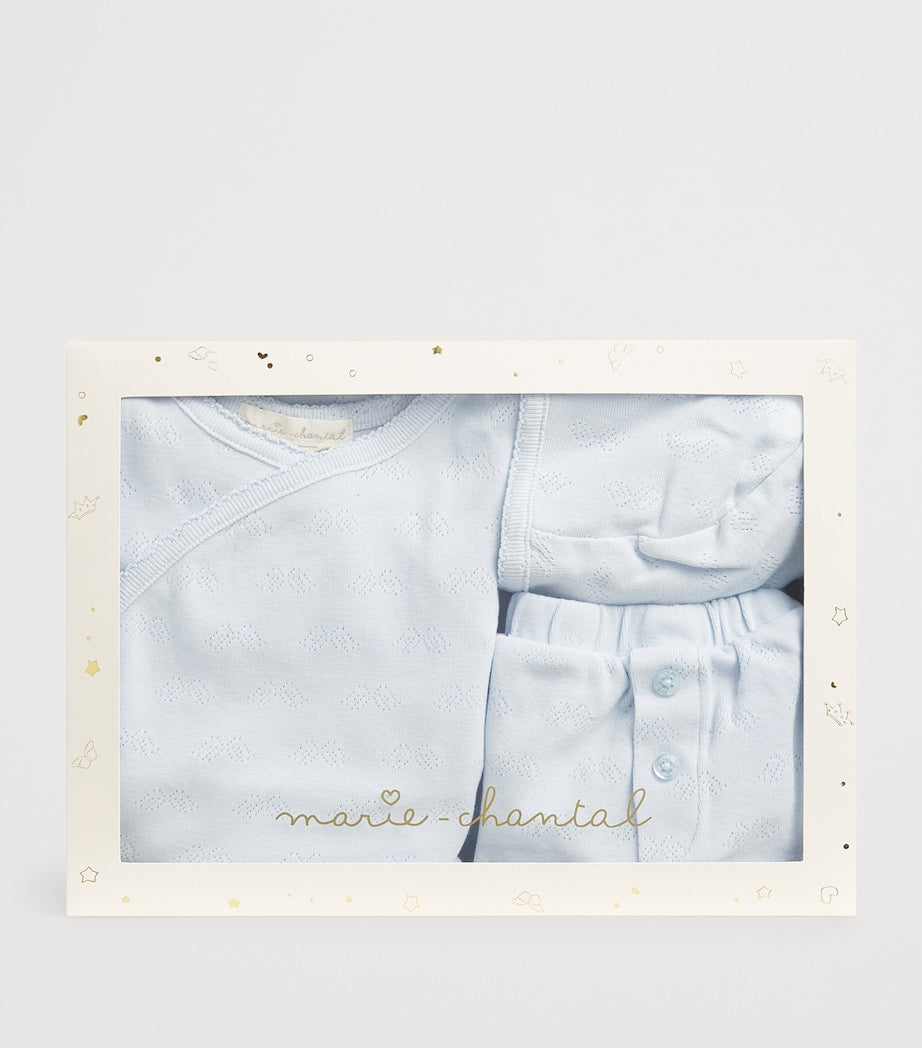 Marie-Chantal cotton pointelle gift set 0-6 months, imported from the UK