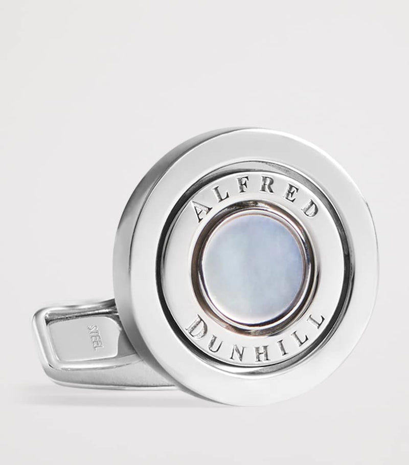 Dunhill Gyro Cufflinks mother of pearl sterling silver (British brand)