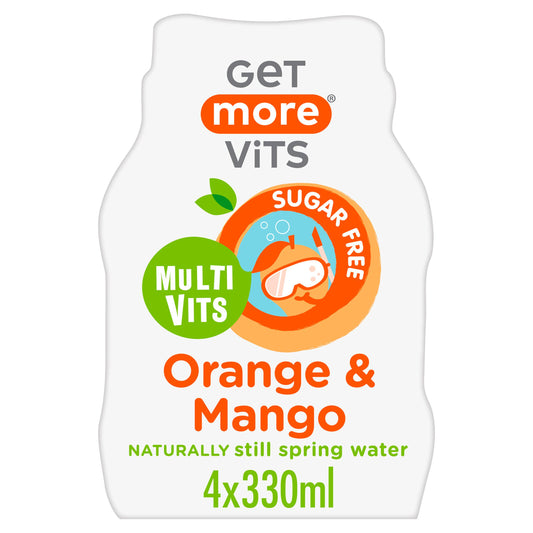 Get More Vits Multi Vits Orange & Mango Naturally Flavoured Still Spring Water 4 x 330ml GOODS Sainsburys   