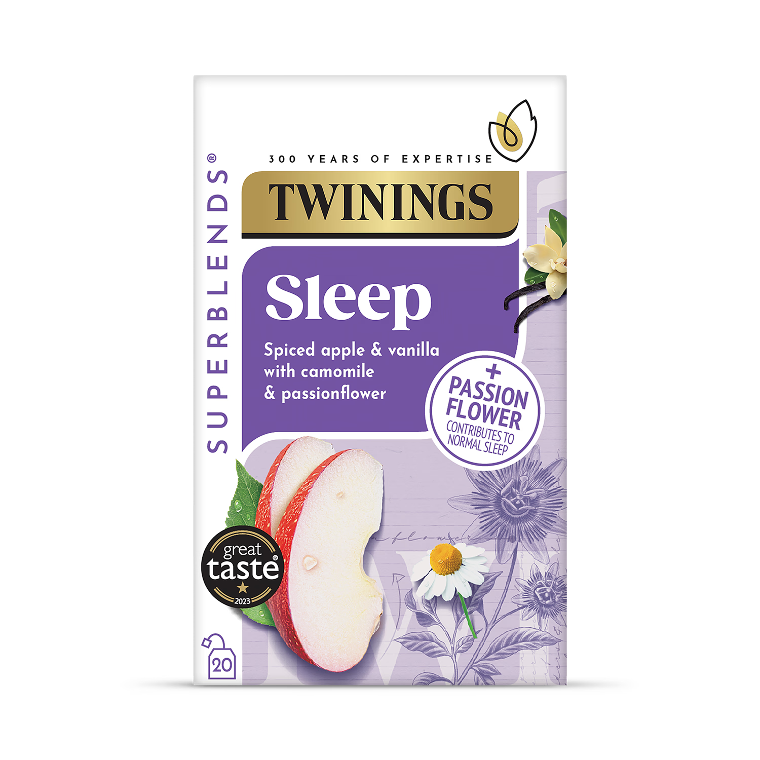Twinings Sleep Tea Spiced Apple 20 bags, imported from the UK
