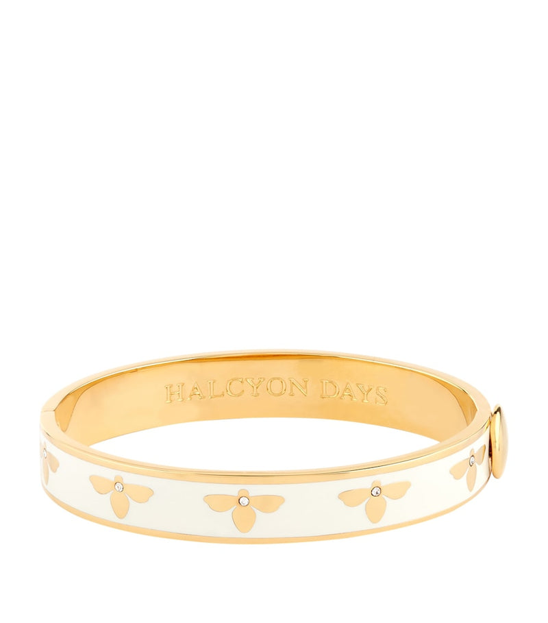 Halcyon Days 18kt gold plated bee bangle, imported from the UK