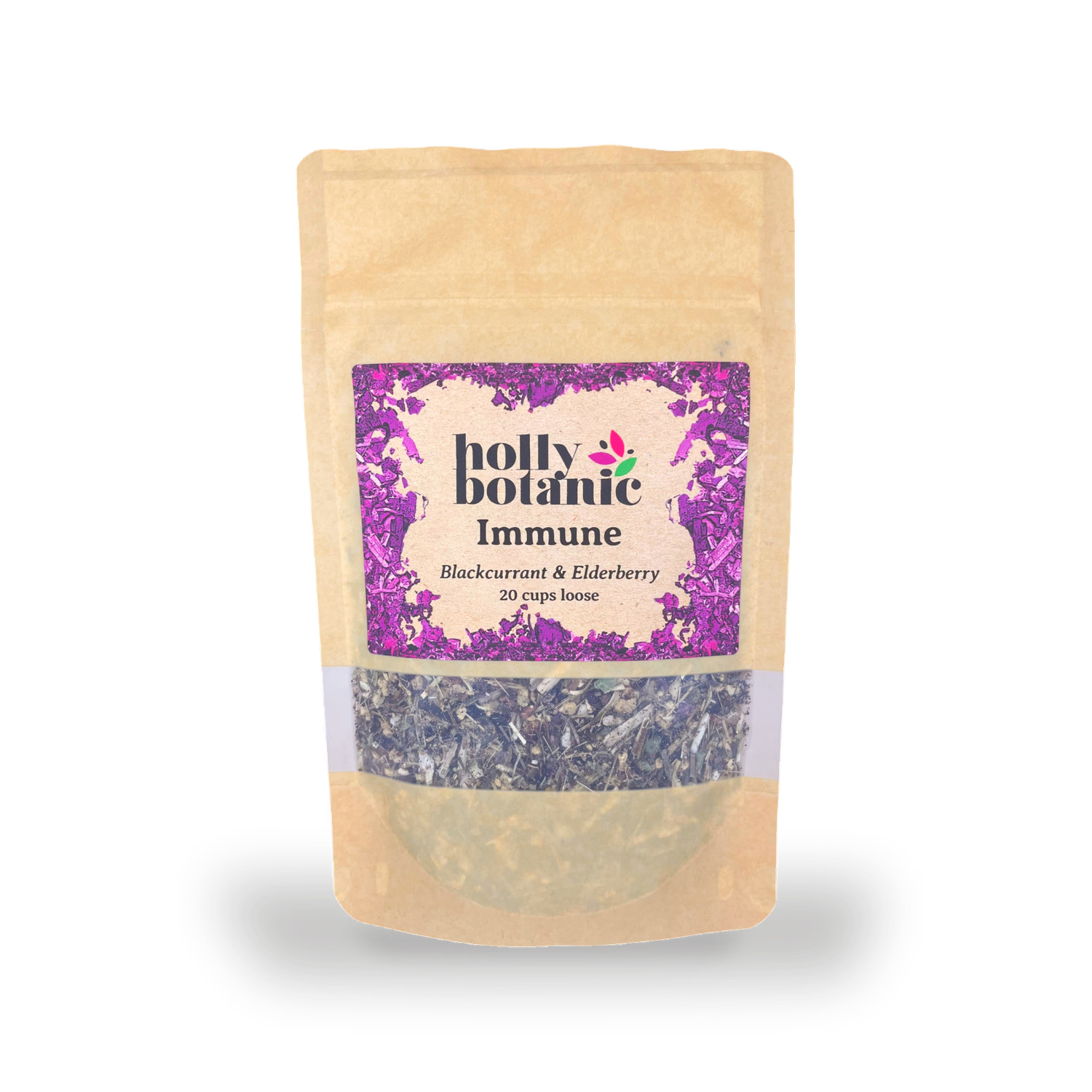 Holly Botanic immune tisane blackcurrant and elderberry loose 20 cup, UK version