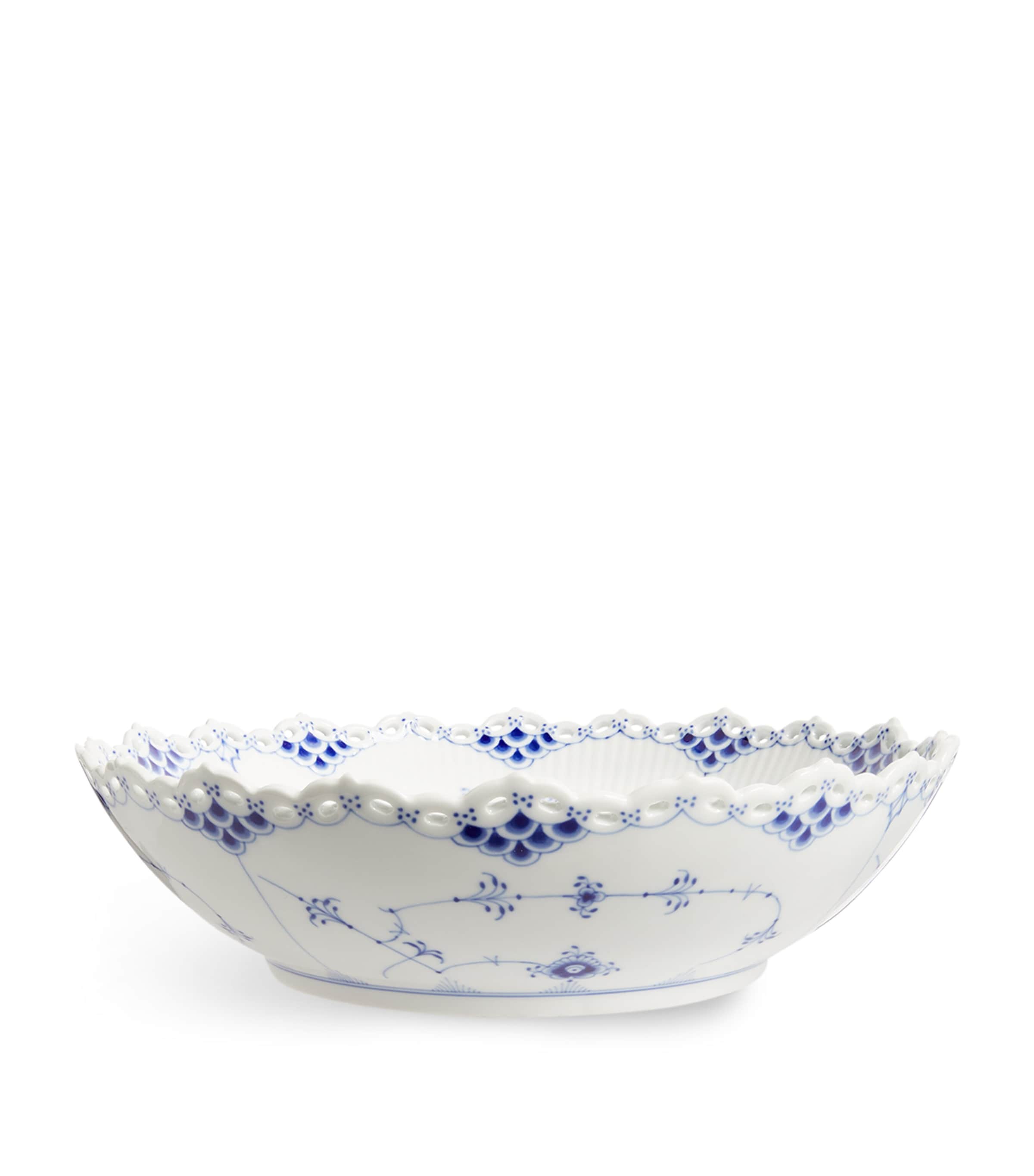 Royal Copenhagen Blue Fluted Full Lace bowl 28cm, imported from the UK