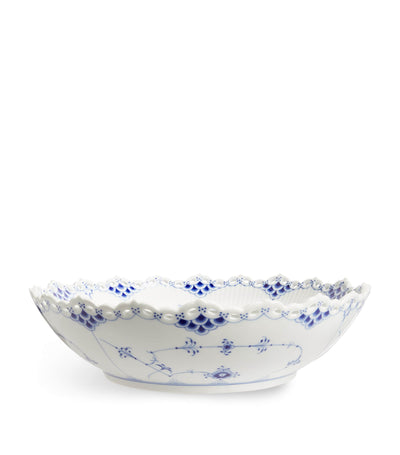 Harrods Royal Copenhagen Blue Fluted Full Lace Serving Bowl 28cm- Buy online at McGrocer