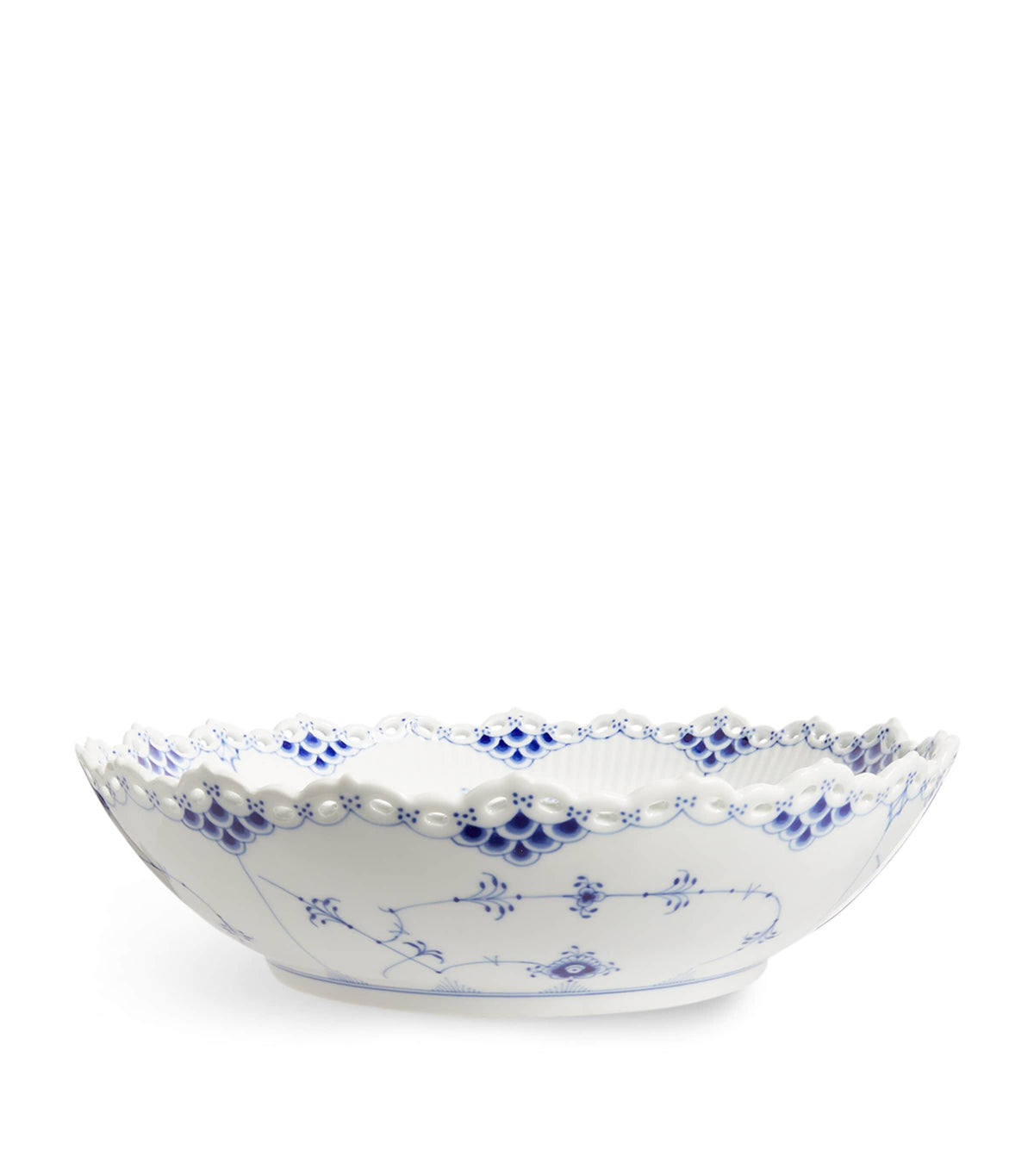 Royal Copenhagen Blue Fluted Full Lace bowl 28cm, imported from the UK