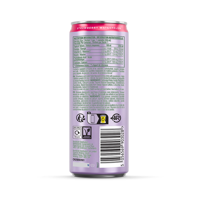Bloom energy drink Strawberry Watermelon 250ml, imported from the UK