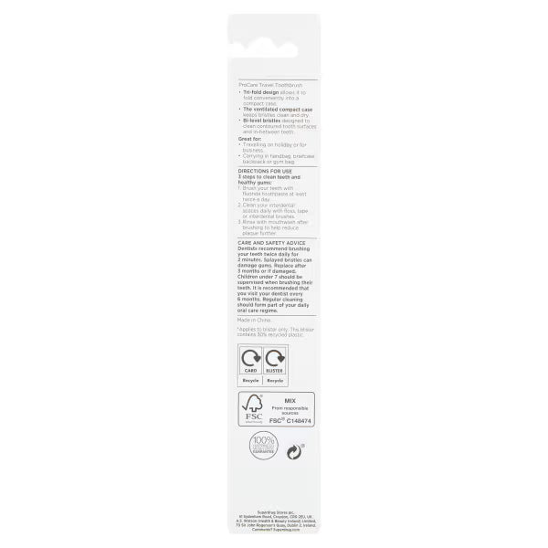 Superdrug folding travel toothbrush (British brand)