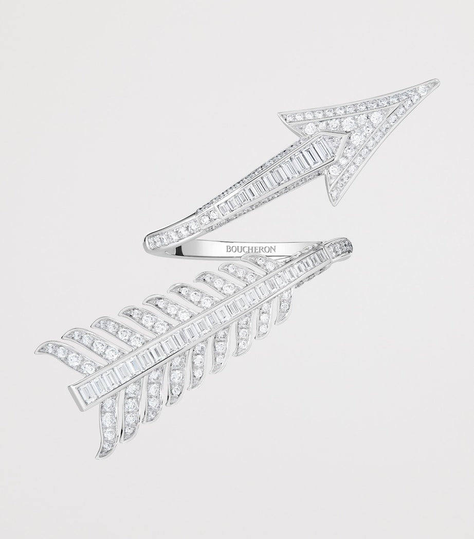 Boucheron white gold diamond Flèche ring (British brand)