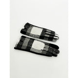 SVNX black and white checked print gloves, imported from the UK