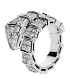 Bvlgari Serpenti Viper ring in white gold with diamonds, UK version