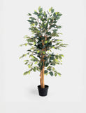Blooming Artificial 4ft artificial ficus tree in pot, imported from the UK