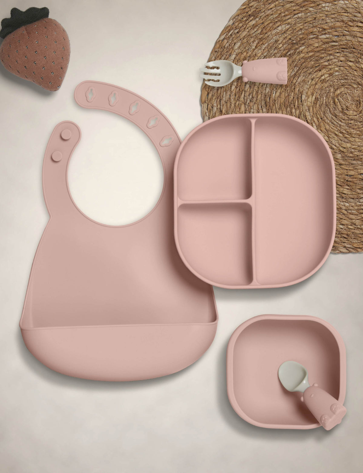 Mamas & Papas 4pc weaning set in Melba pink - British product
