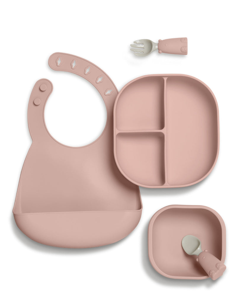 Mamas & Papas 4pc weaning set in Melba pink - British product