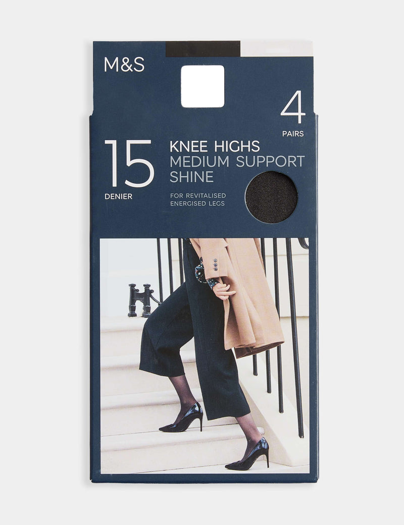 M&S 4 pack 15 denier knee highs, imported from the UK