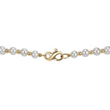 5-9mm Cultured Freshwater Pearl and Gold Bead Graduated Necklace, 14ct Yellow Gold