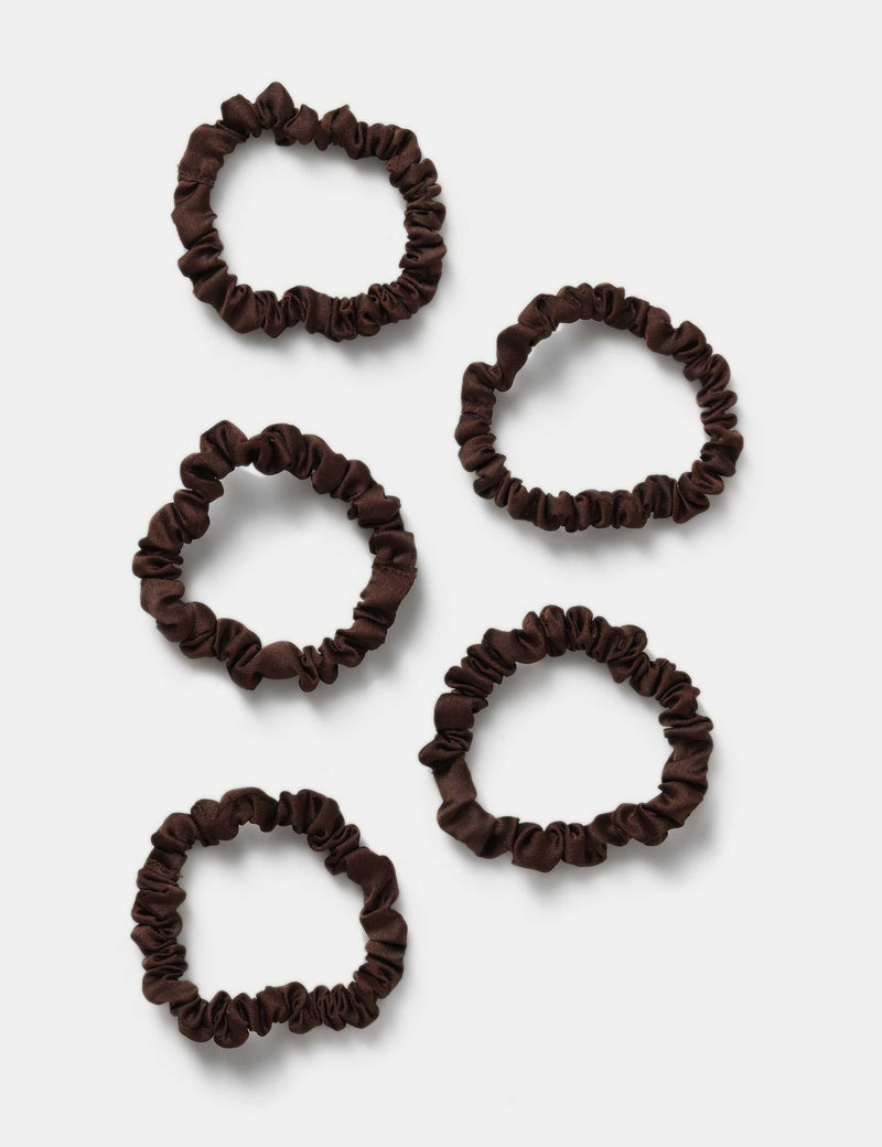 Set of 5 brown scrunchies, imported from the UK