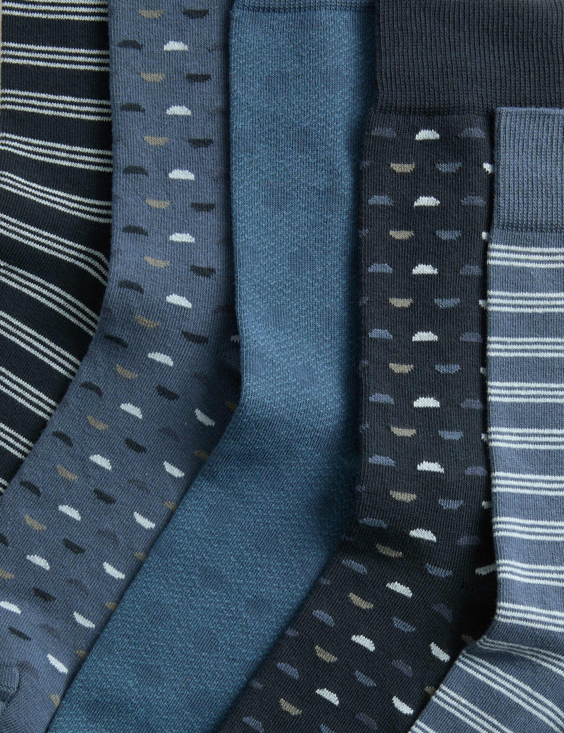M&S cotton rich geometric socks 5 pack (British brand)