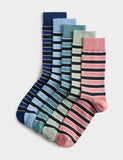 M&S Cool & Fresh striped cotton rich socks 5 pack, UK version