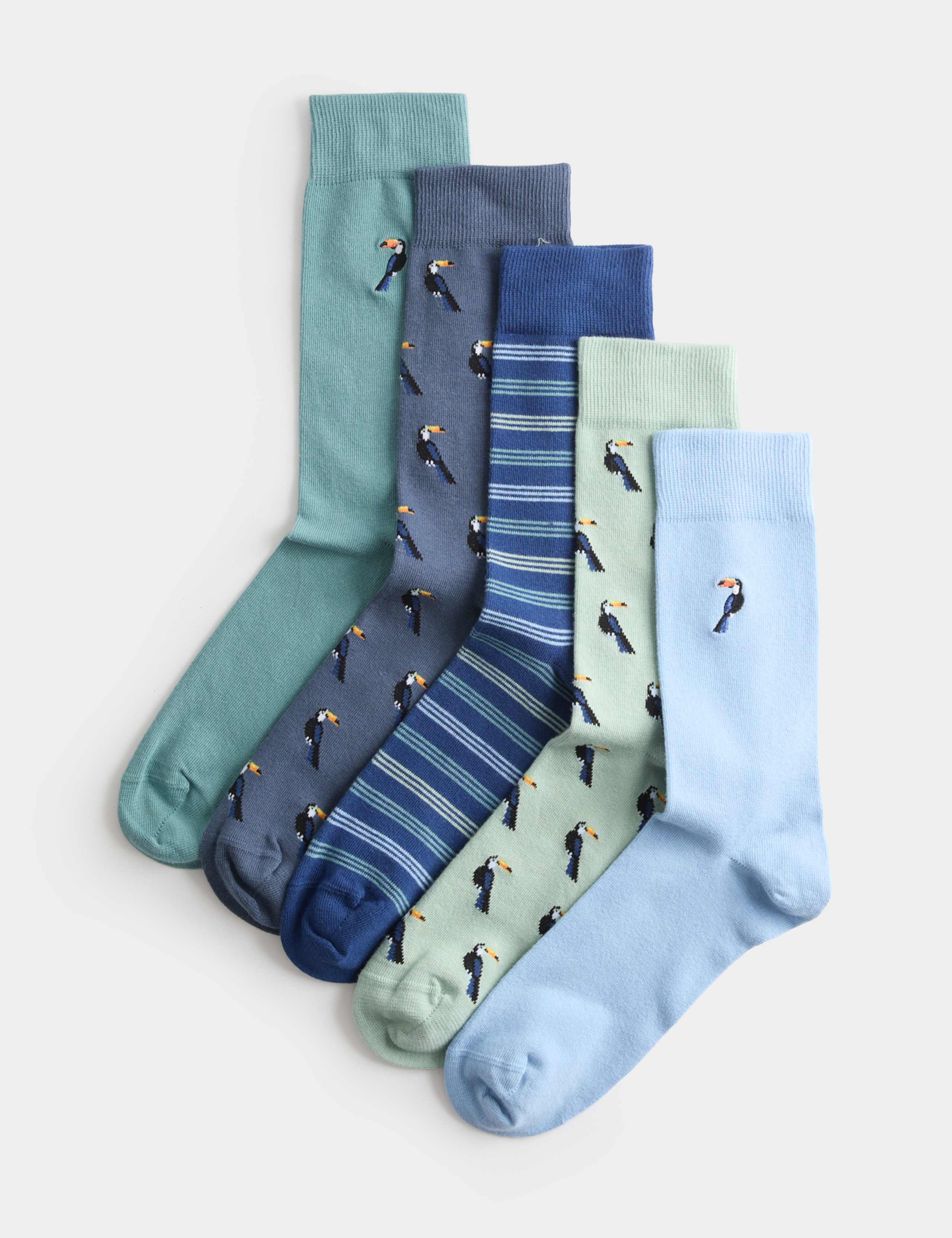 M&S Cool & Fresh Toucan Socks 5 Pack, imported from the UK