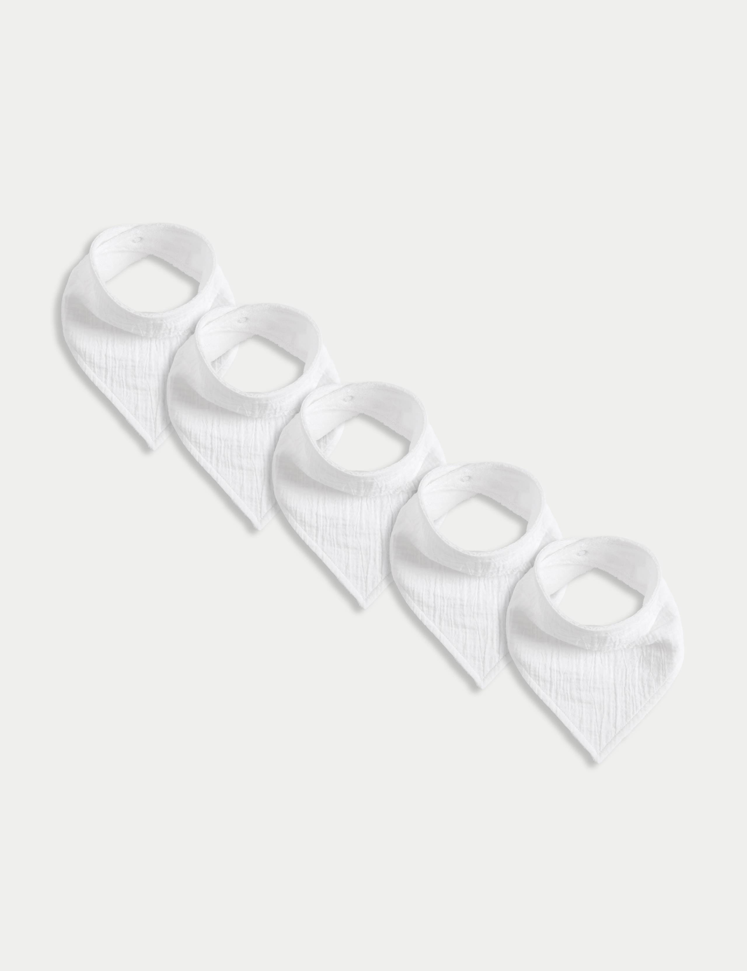 Cotton rich baby dribble bibs 5 pack (British brand)