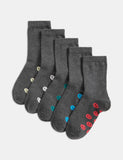 Happy Faces cotton rich school socks 5 pack, UK version