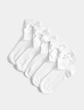 Cotton rich bow knee high socks 5 pack size 6-7 imported UK