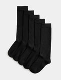 Cotton rich knee high socks 5-pack sizes 6 to 7, imported from the UK