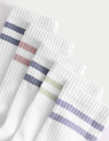 cotton rich rib stripe sports socks 5 pack, imported from the UK