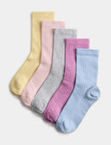 Cotton rich ribbed socks 5 pack sizes 6-7, UK version