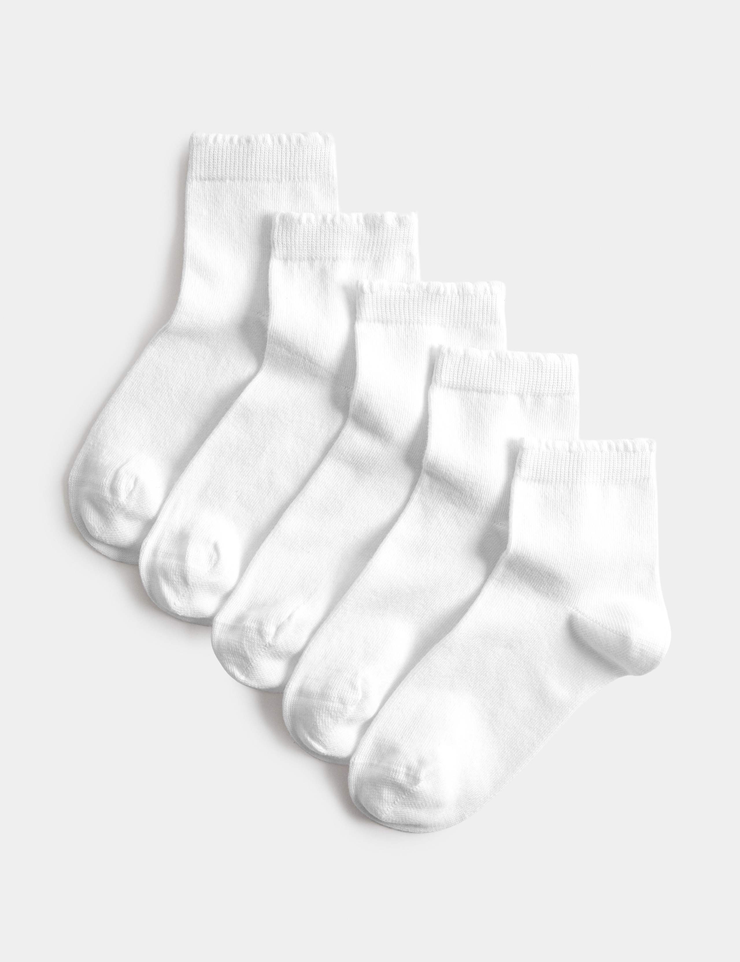 Cotton rich ankle socks for kids pack of 5, UK version