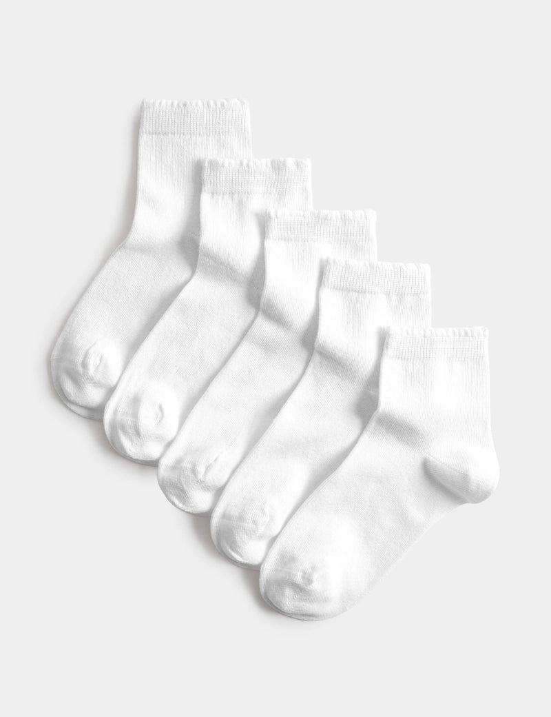 Cotton rich ankle socks for kids pack of 5, UK version