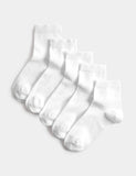 Cotton rich ankle socks for kids pack of 5, UK version
