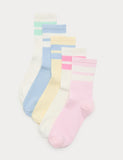 M&S cotton rich striped crew socks 5 pack, UK version