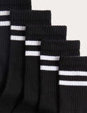 Cotton rich striped sports socks 5 pack sizes 6-7 (British brand)