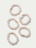 Cream bead scrunchies 5 pack, UK version