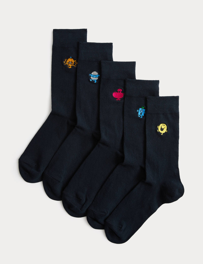 M&S Mr Men embroidered socks 5 pack, imported from the UK